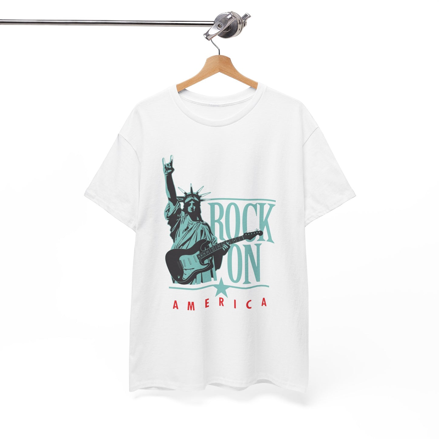 Rock On America Graphic T Shirt Unisex Heavy Cotton Tee