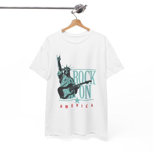 Rock On America Graphic T Shirt Unisex Heavy Cotton Tee
