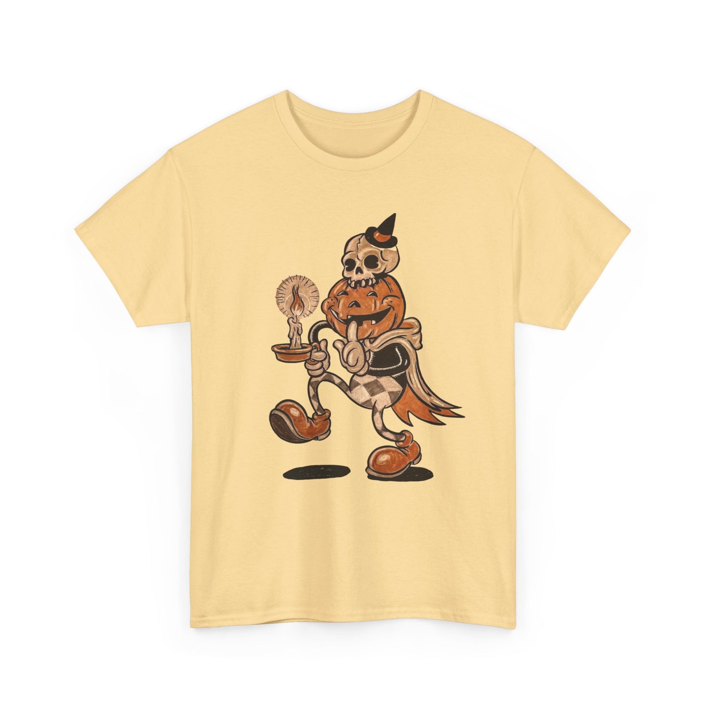 Pumpkin Head Halloween Graphic T Shirt Unisex Heavy Cotton Tee