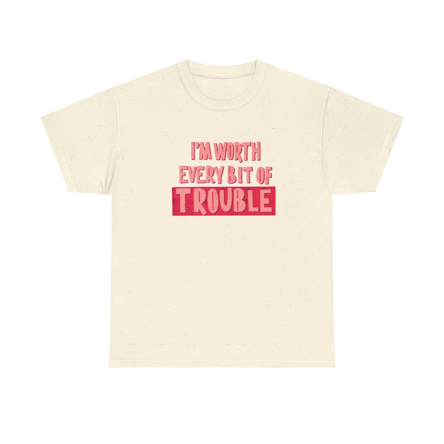 Im Worth Every Bit Of Trouble Graphic T Shirt Unisex Heavy Cotton Tee Gift