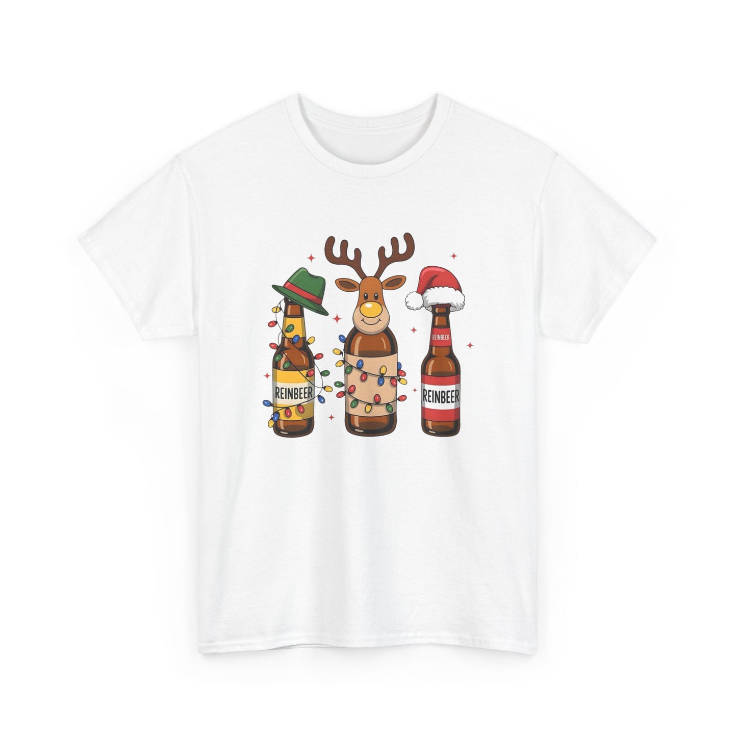 Christmas Beers Reindeer Graphic T Shirt NEW ADULT