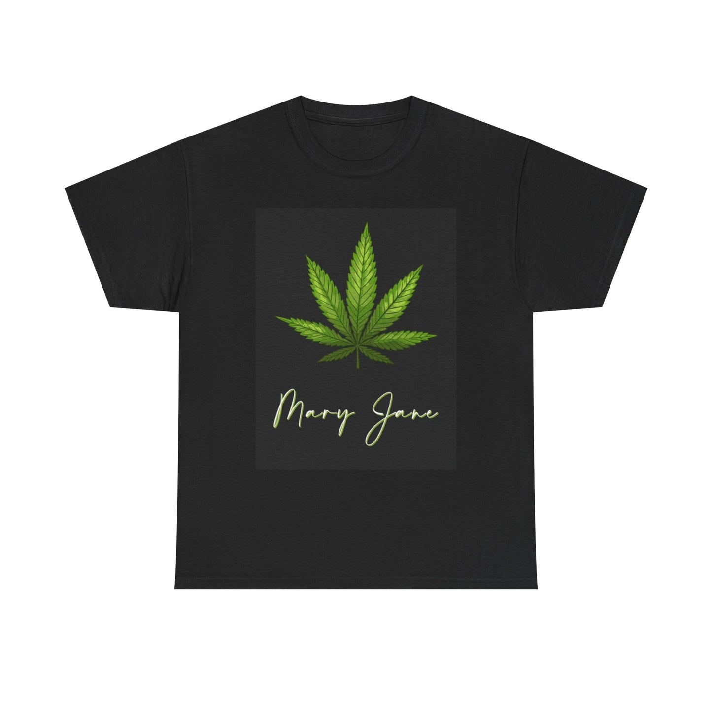 Mary Jane Tshirt Vintage Weed Leaf Art graphic 90s Unisex Heavy Cotton Tee
