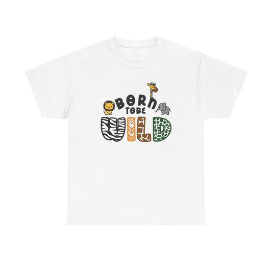 Born To Be Wild Zoo Animals Graphic T-Shirt Cotton Tee New Gift Vintage