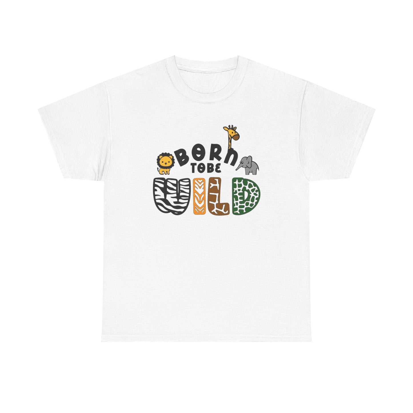 Born To Be Wild Zoo Animals Graphic T-Shirt Cotton Tee New Gift Vintage