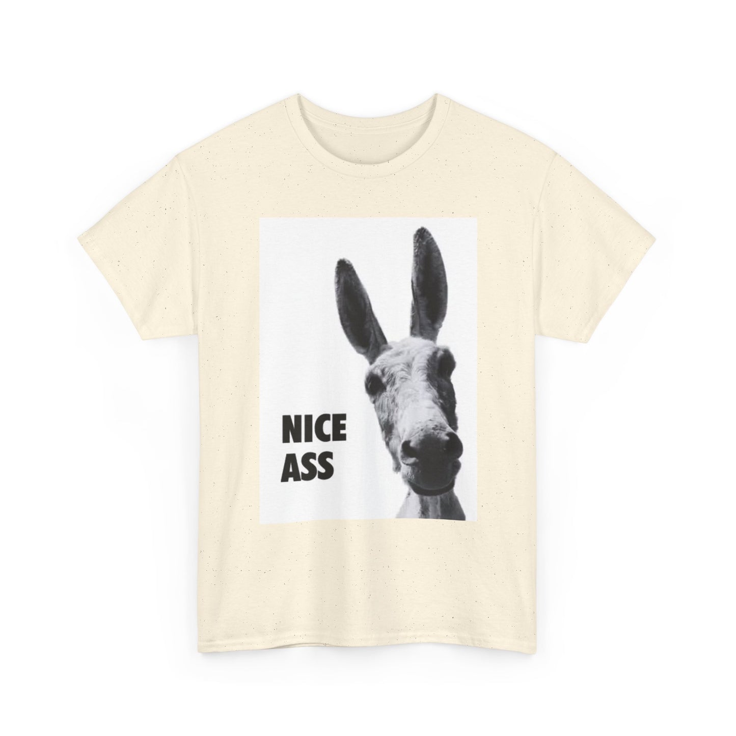 Nice Ass T Shirt Funny Donkey Animal Jokes Comedy Gift Unisex Heavy Cotton Tee