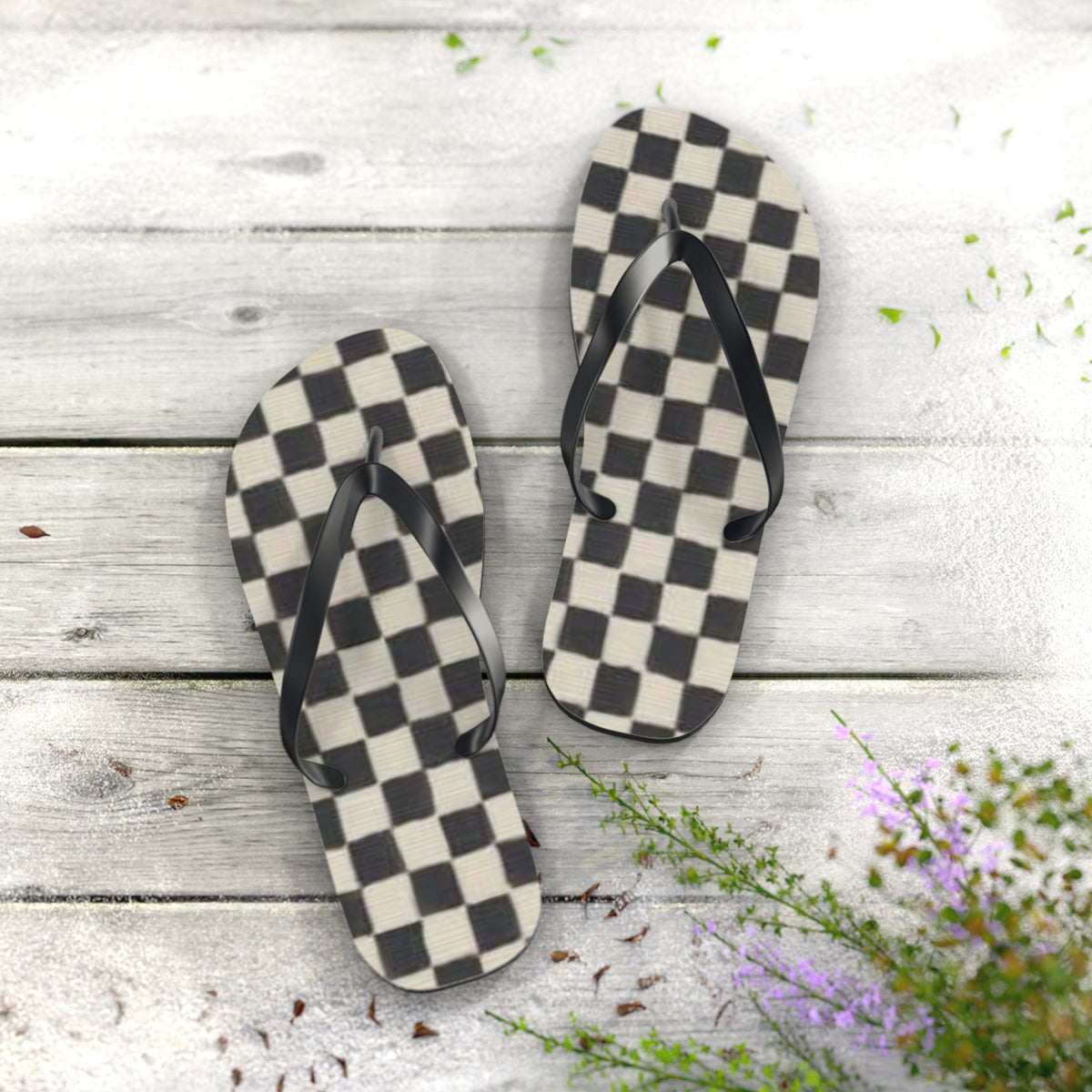 Black And White Sandals, Beach Shoes, Vacation Flip Flops, Pool Slides