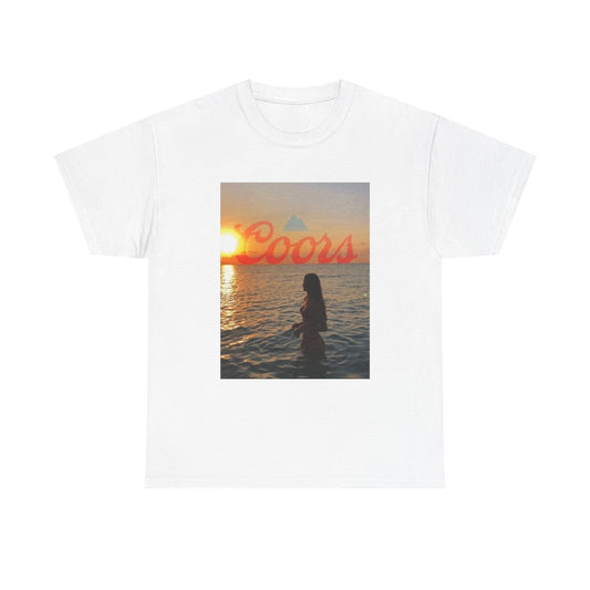 Coors Light Tshirt Cold Beer Bikini Poster Summer Unisex Heavy Cotton Tee