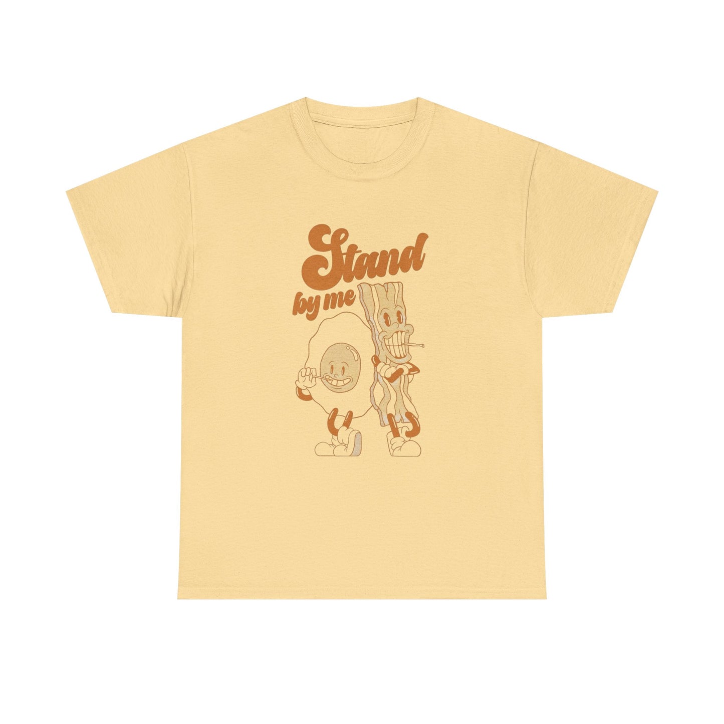 Stand By Me Funny Bacon And Eggs Chef Graphic T Shirt Unisex Heavy Cotton Tee