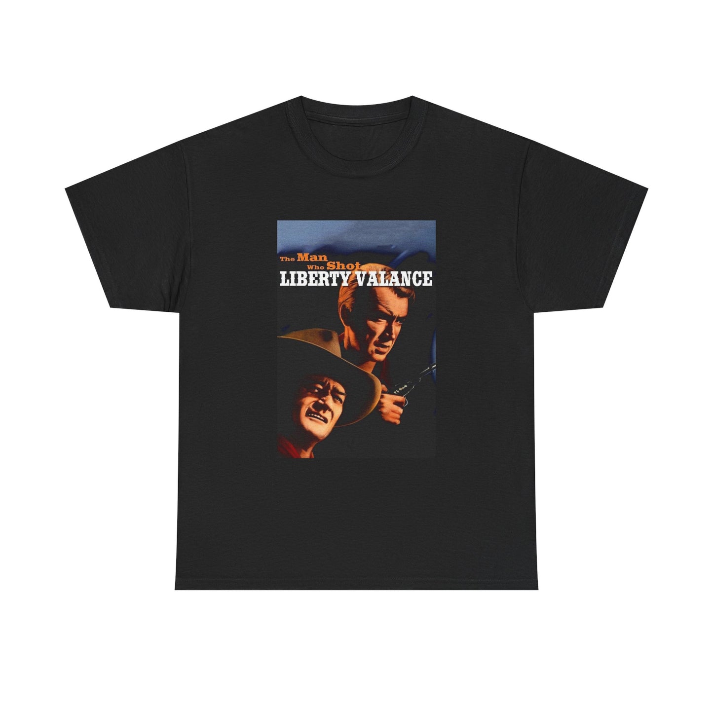 The Man Who Shot Liberty Valance Tshirt Vintage Poster Unisex Heavy john Wayne