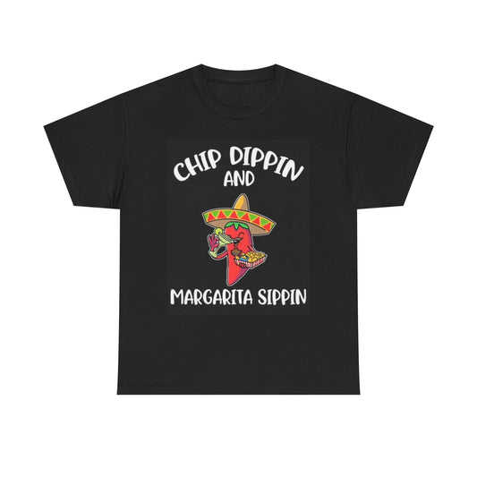 Margarita Sippin Graphic Shirt Funny Chips Mexican Unisex Heavy Cotton Tee Party