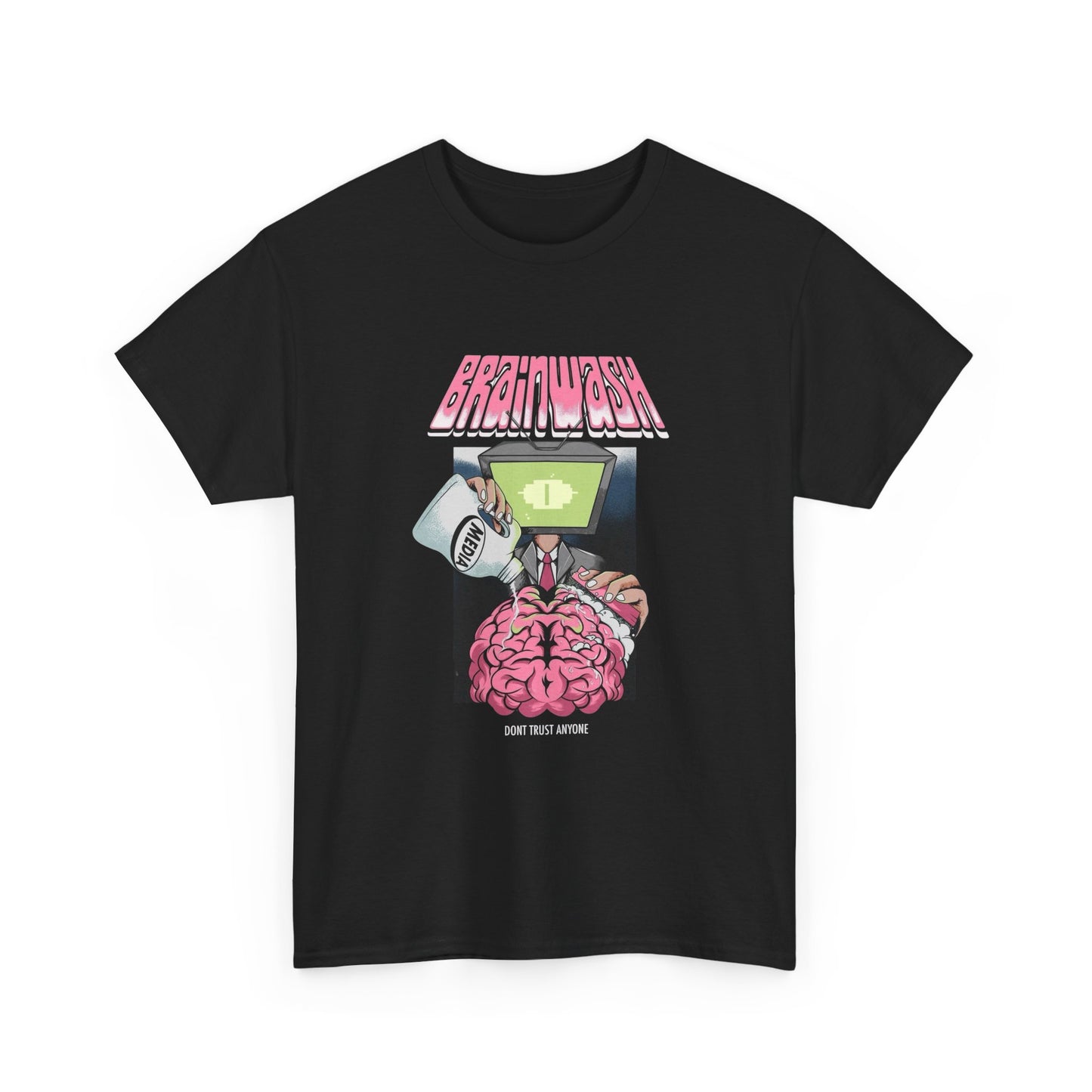 Brainwashed Media Graphic T Shirt NEW ADULT Unisex Heavy Cotton Tee