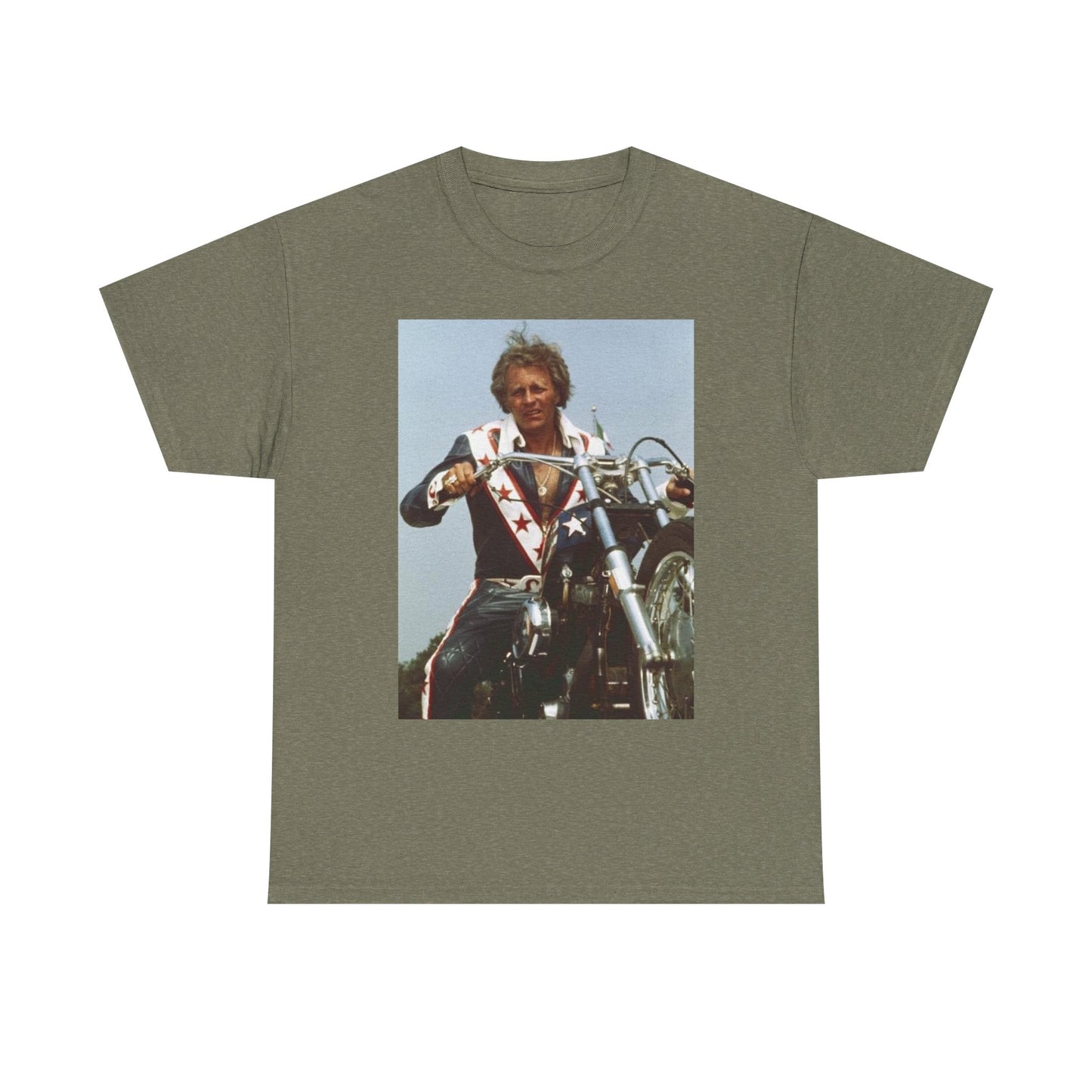 Evel Knievel Vintage Motorcycle Photo Graphic T Shirt S-5XL Unisex Heavy Cotton