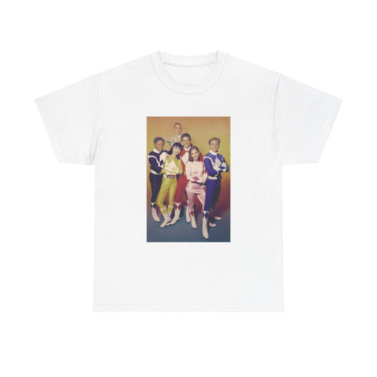 Power Rangers Cast Tshirt Vintage 90s Kids Retro Tv Shows Unisex Heavy Cotton