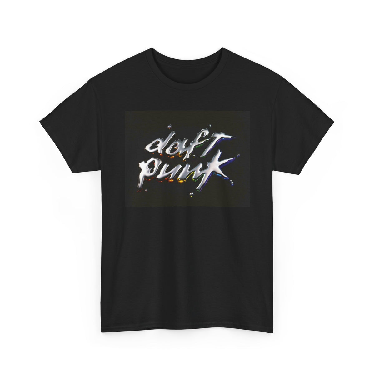 Daft Punk Chrome Tshirt EDM Techno Tour Merch Unisex Heavy Cotton Tee Rainbow