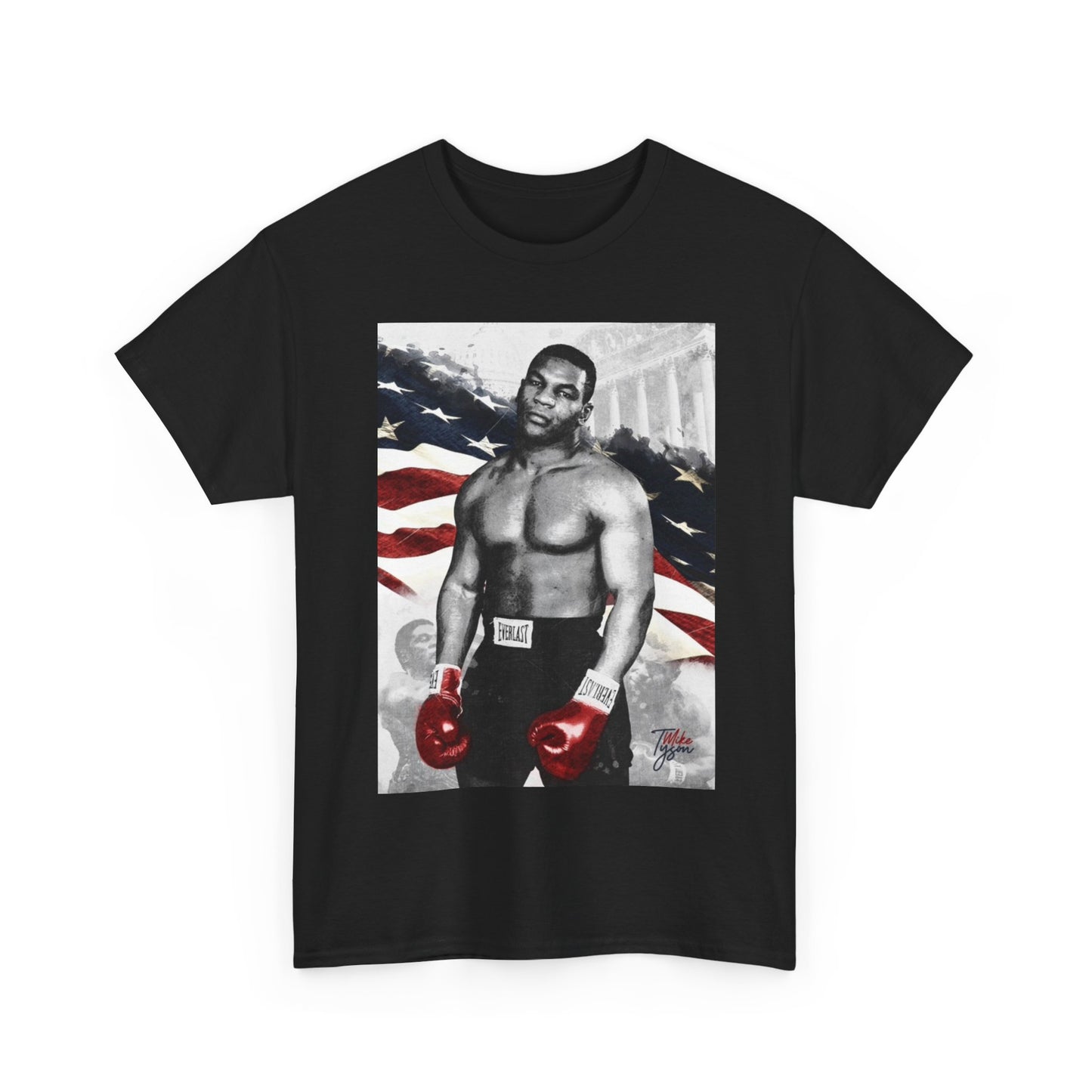 Mike Tyson American Flag Shirt Boxing Champ Unisex Heavy Cotton Tee
