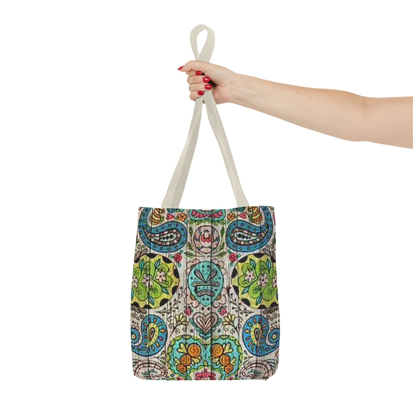 Multi Paisley Green Blue Tan Color BRAND NEW MODERN Tote Bag (AOP)