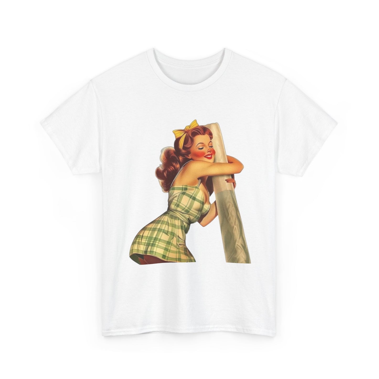 Joint Love Weed Model Pinup Graphic T-Shirt Womens Comfy Cotton Tee NEW