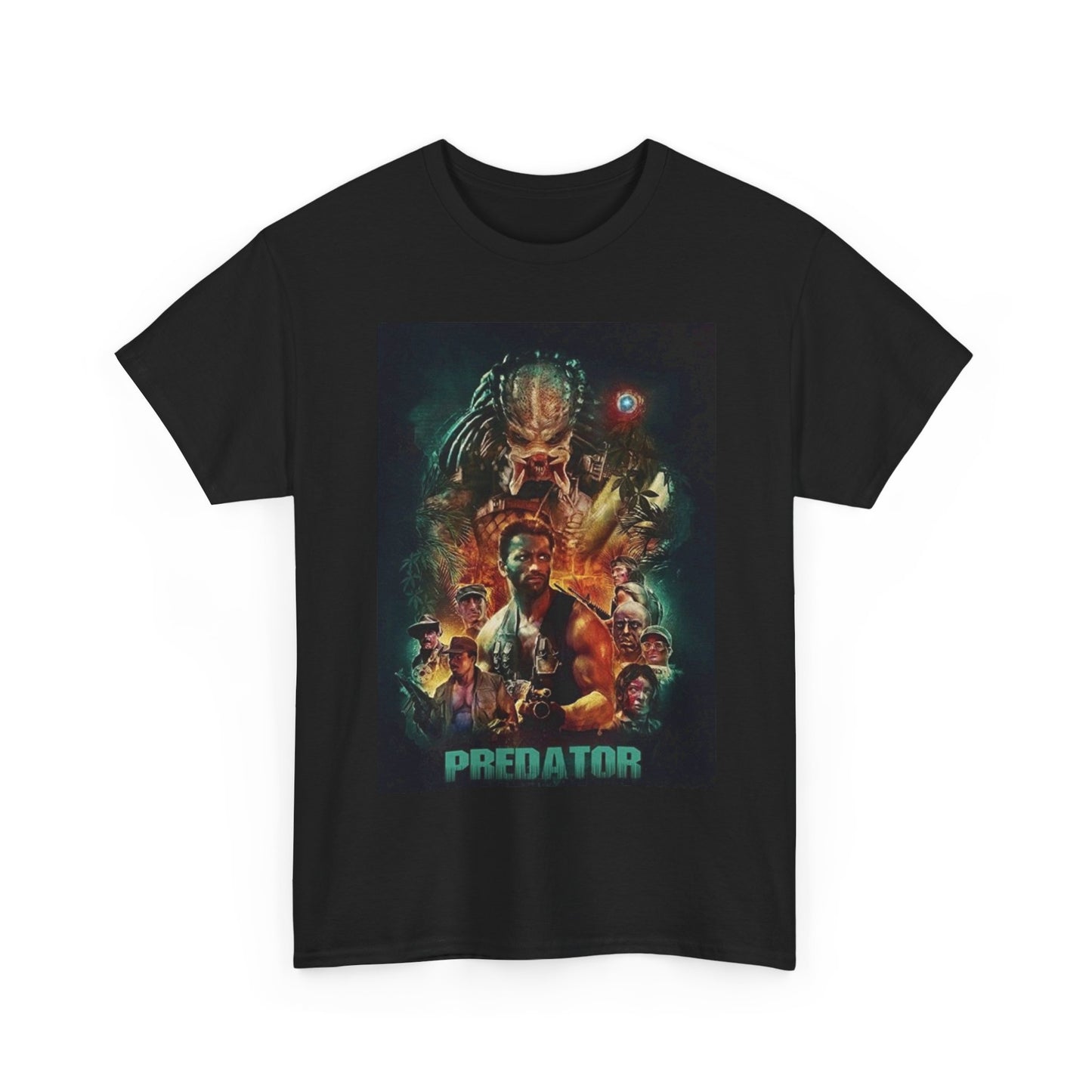 Predator Alien Movie Tshirt 80s vintage action Arnold Unisex Heavy Cotton Tee