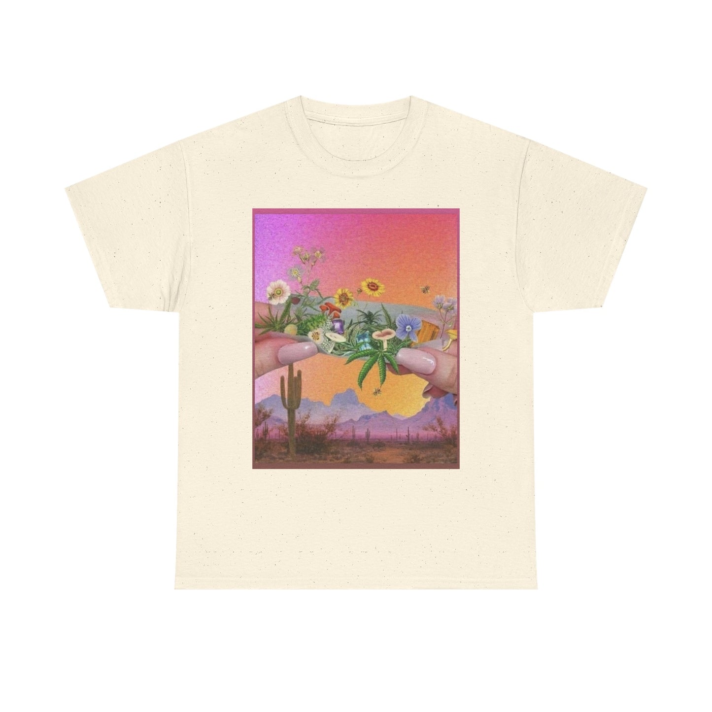 Rolling Flowers Graphic T-Shirt Women's Heavy Comfy Cotton Tee