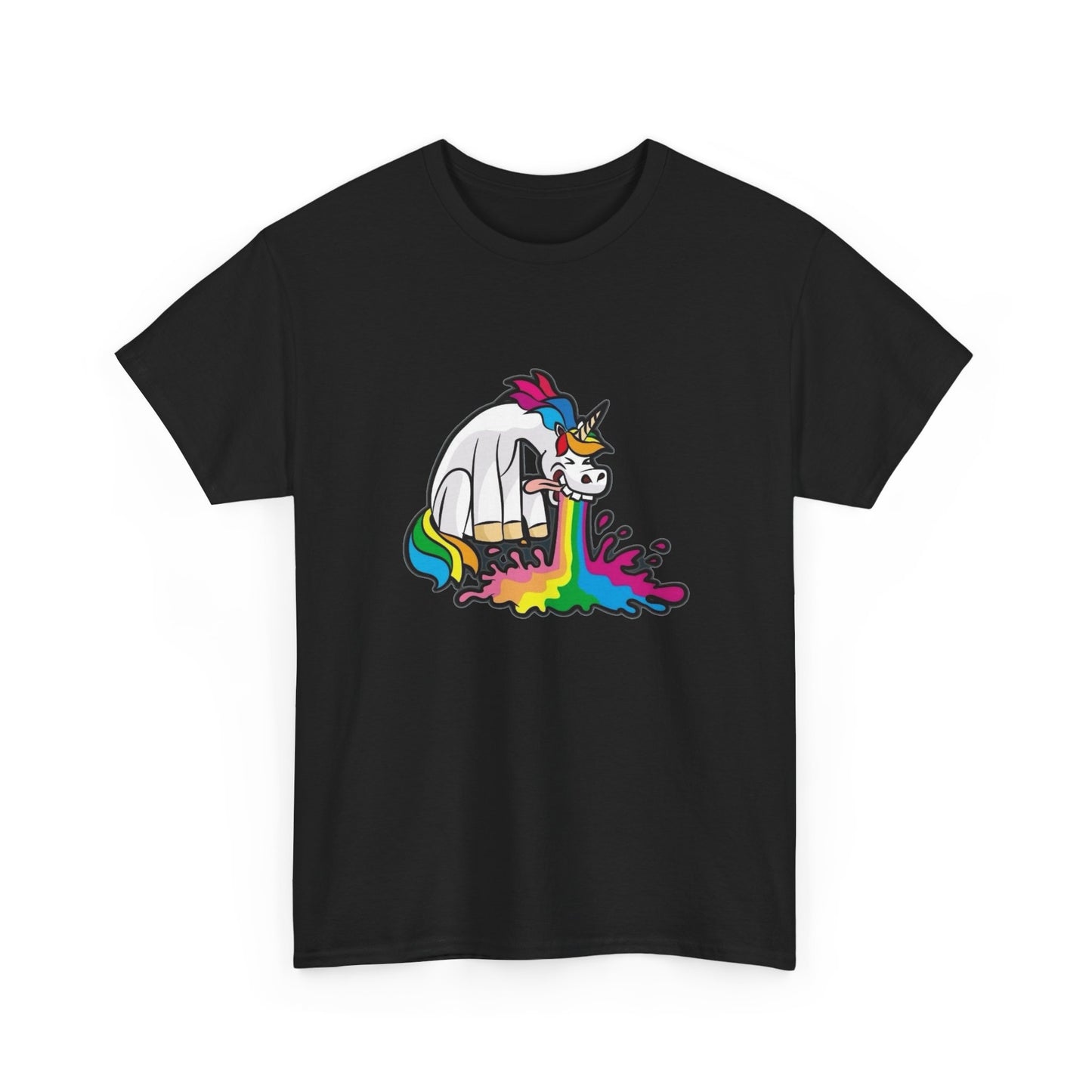 Unicorn Puke Funny Graphic T Shirt NEW Unisex Heavy Cotton Tee