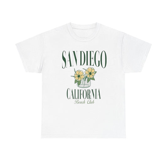 San Diego California Beach Club Graphic T Shirt Adult New Tee