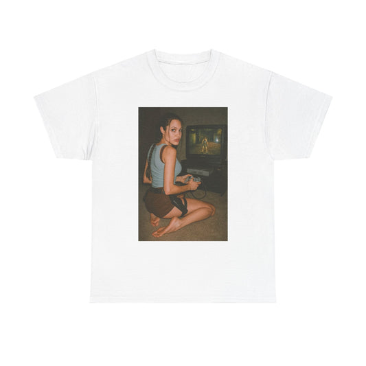 Tomb raider Graphic T Shirt Vintage Lara Croft Funny  Unisex Heavy Cotton Tee