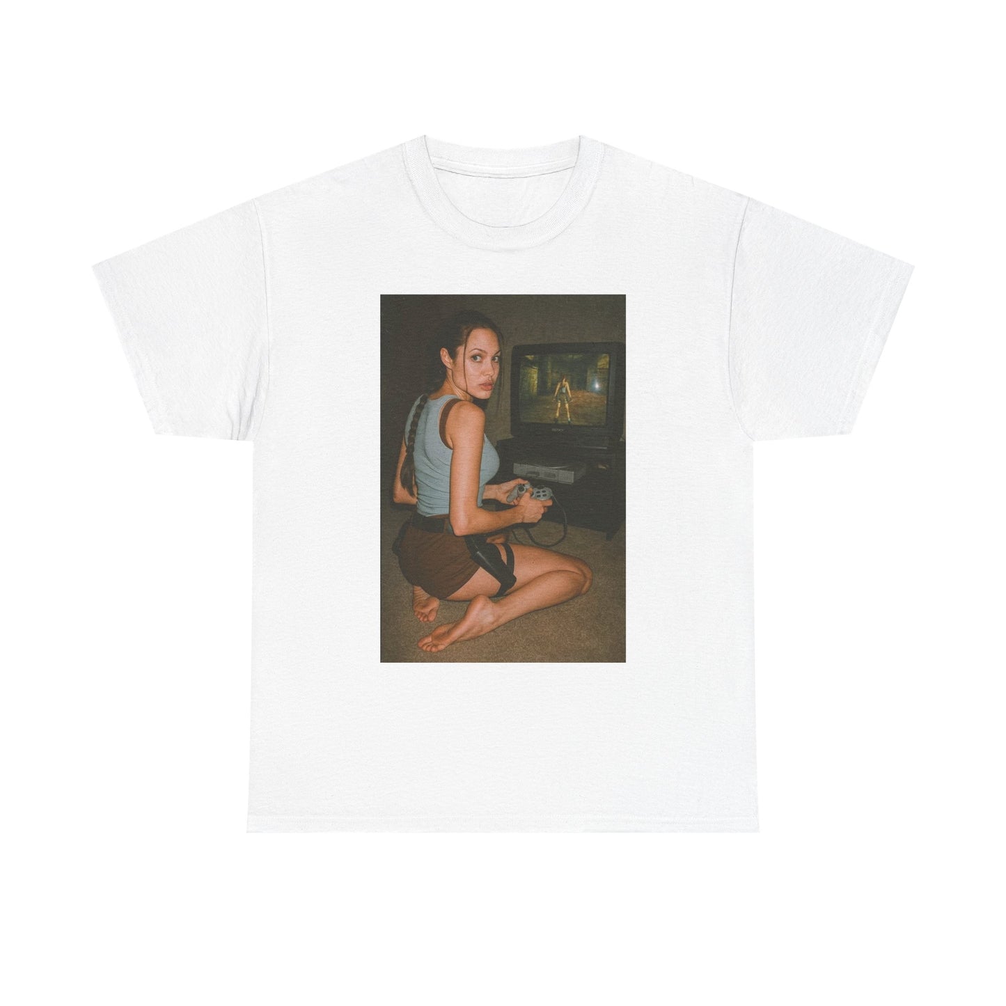 Tomb raider Graphic T Shirt Vintage Lara Croft Funny  Unisex Heavy Cotton Tee