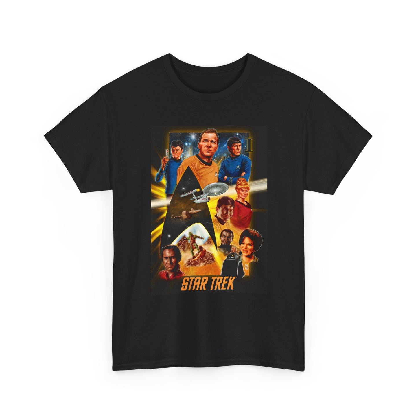 Startrek Vintage Poster Shirt Movie Space Unisex Heavy Cotton Tee