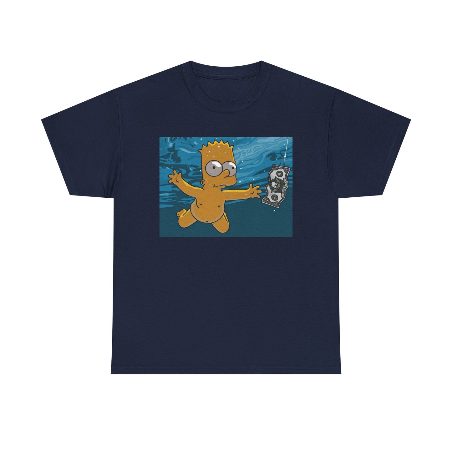 Simpsons T-shirt vintage nirvana retro art funny graphic Unisex Heavy Cotton Tee