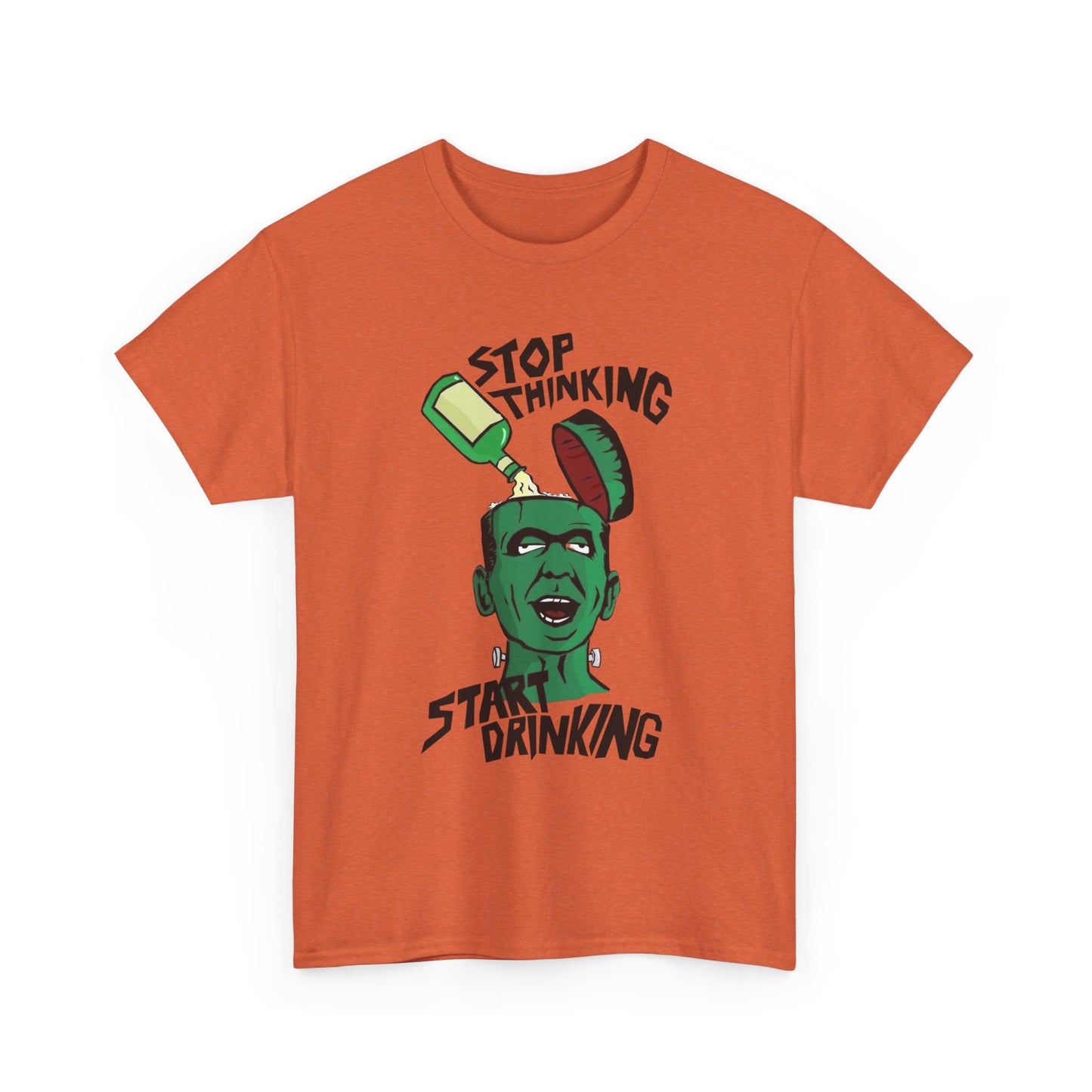 Stop Thinking Start Drinking Funny Graphic T Shirt NEW ADULT Tee