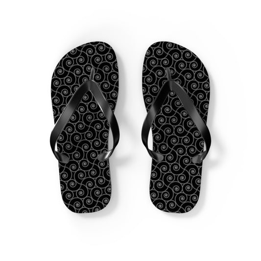 Black Monogram Flip Flops, Sandals Slides, Summer Footwear, Brand New