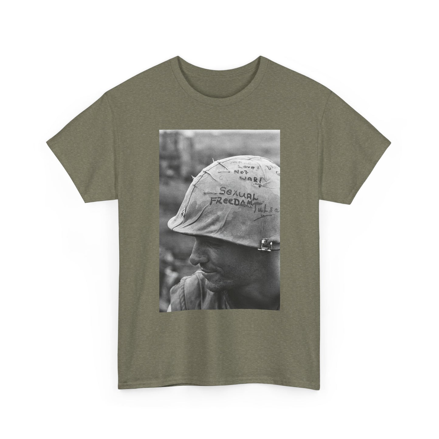 Make Love Not War Shirt Vintage Vietnam Era Art Poster Military Unisex Heavy