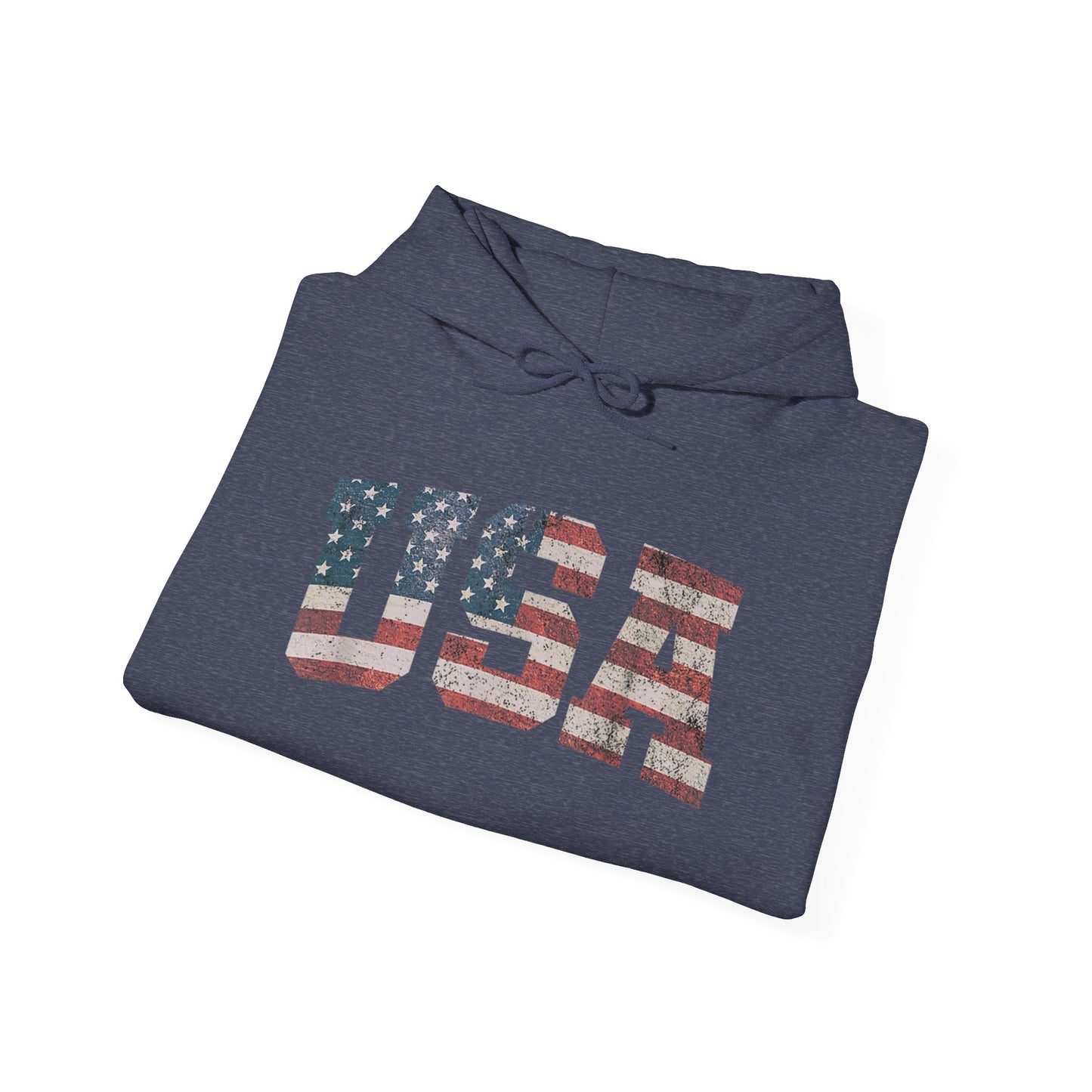 USA American Flag Retro Graphic Hoodie Men's Heavy Blend™ Hooded Sweatshirt