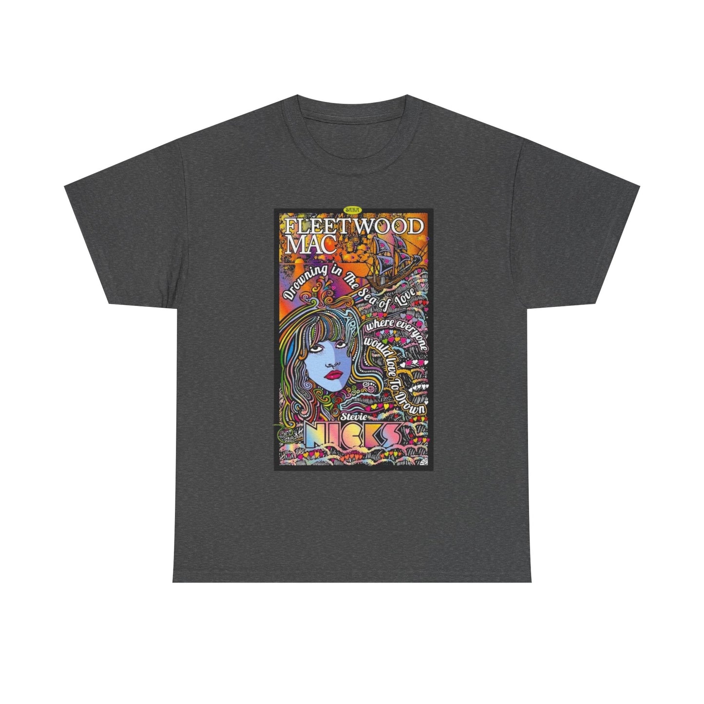 Fleetwood Mac T-shirt graphic vintage art 70s Unisex Heavy Cotton Tee