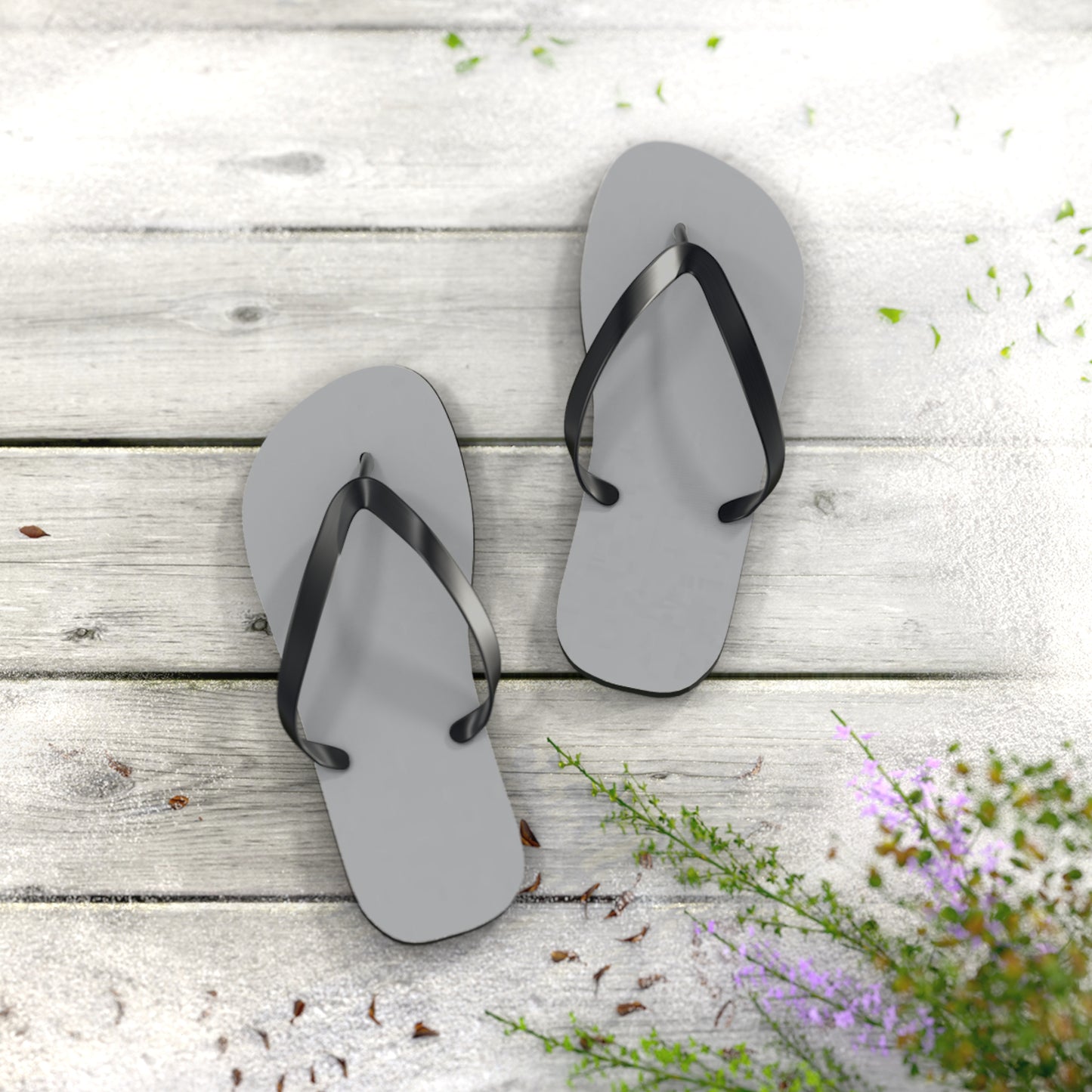 Gray Summer Sandals, Beach Shoes, Vacation Flip Flops, Pool Slides, Comfortable