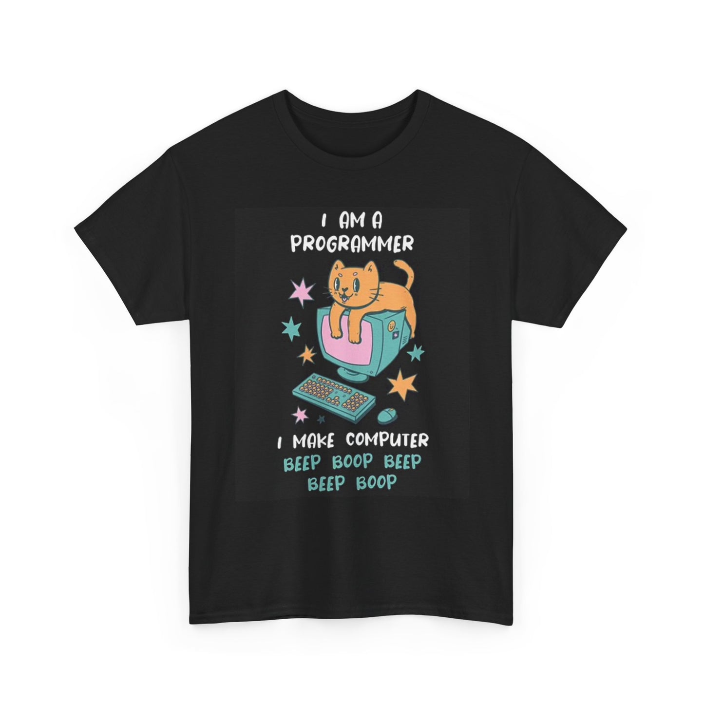 I Am A Programmer Graphic T Shirt Funny Cats Unisex Heavy Cotton Tee