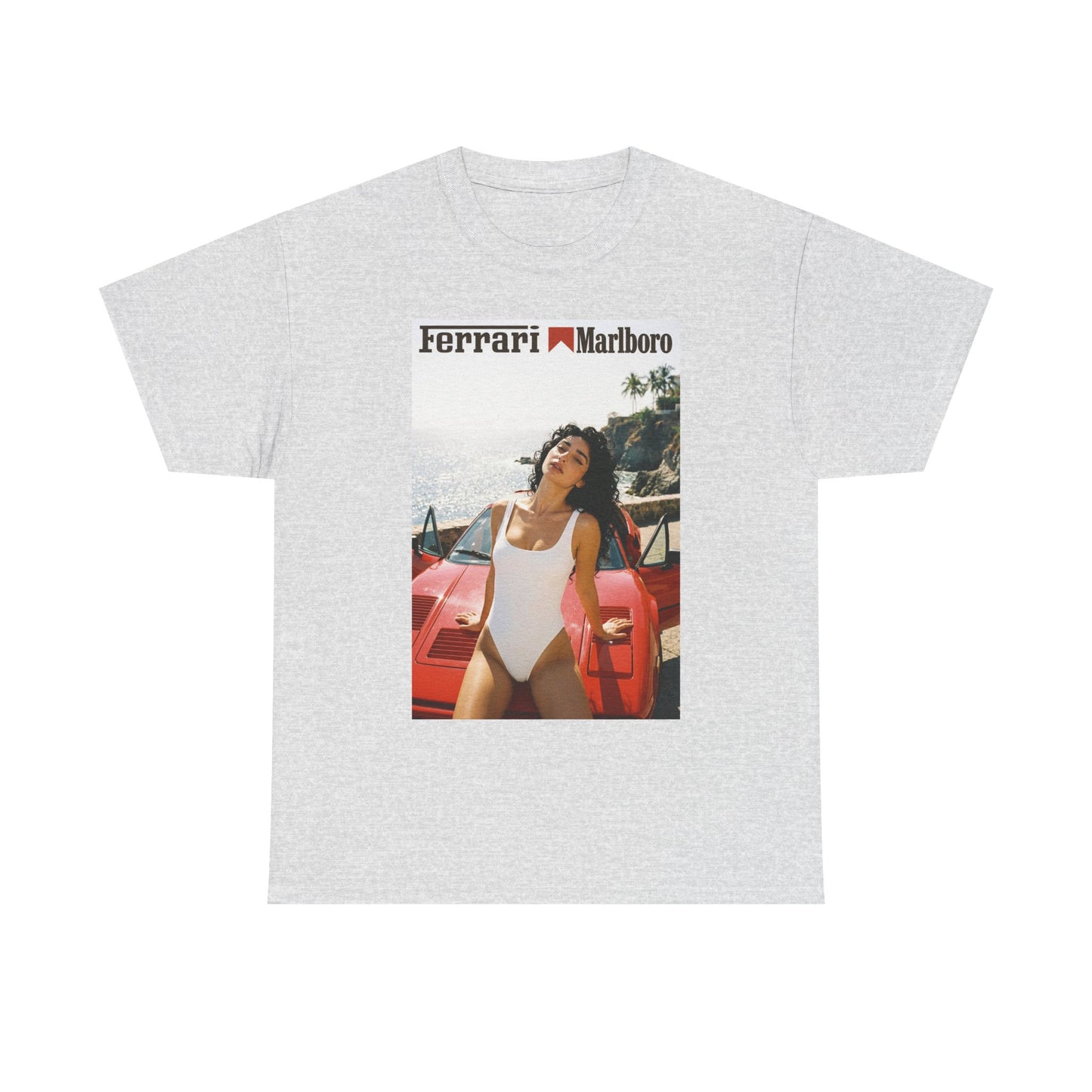 Ferrari Racing Marlboro Graphic T Shirt Men's Heavy Cotton Tee - Quality - Modern True to Size