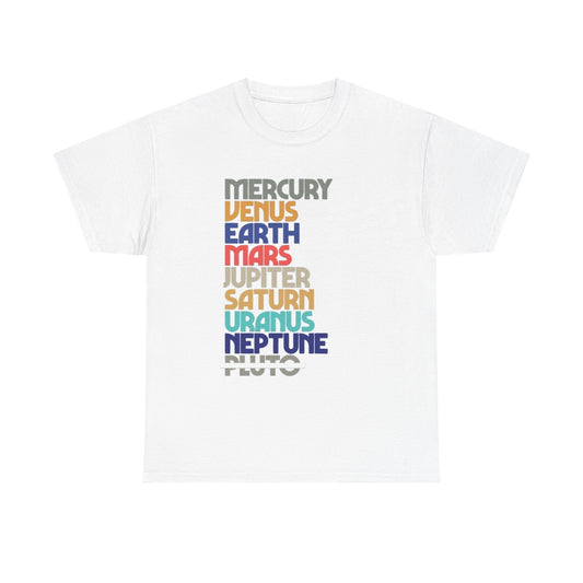 Planets Space Graphic T Shirt NEW Adult Regular Sizing Tee