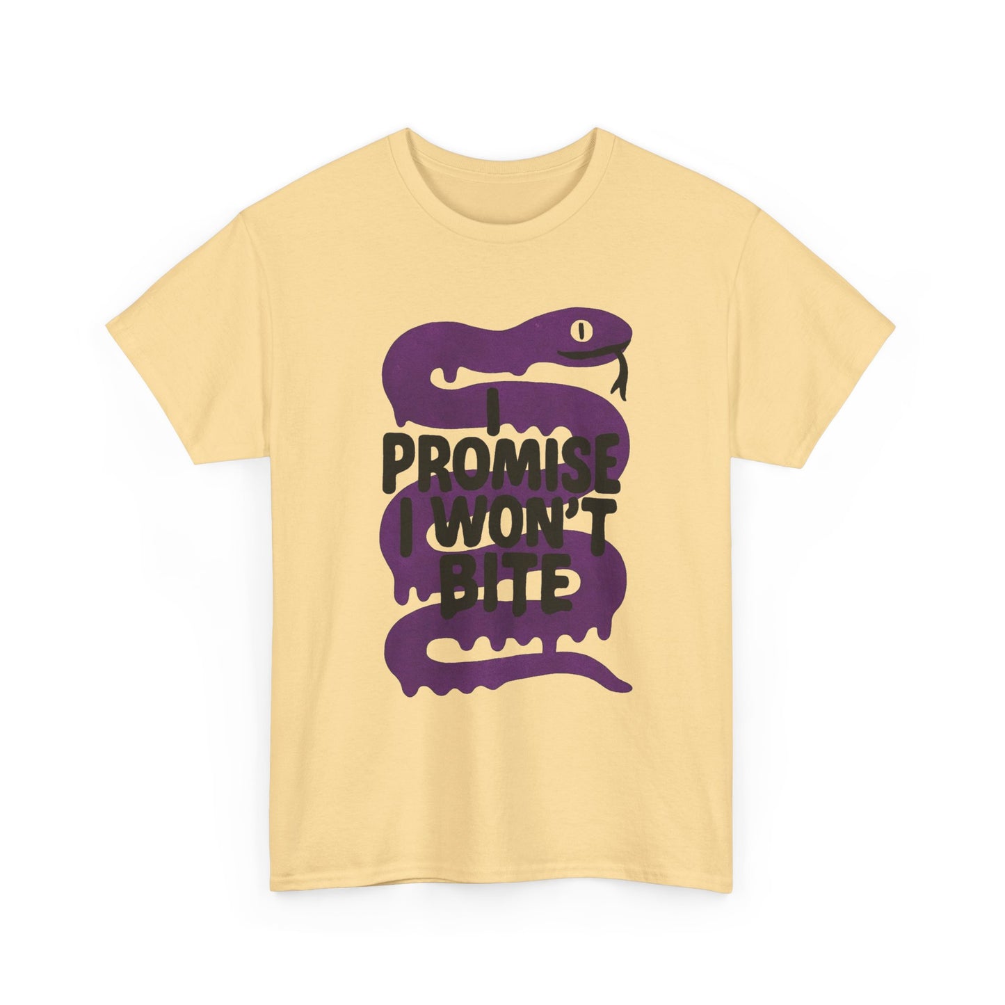 I Promise I Wont Bite Snake Graphic T Shirt Men's Heavy Cotton Tee