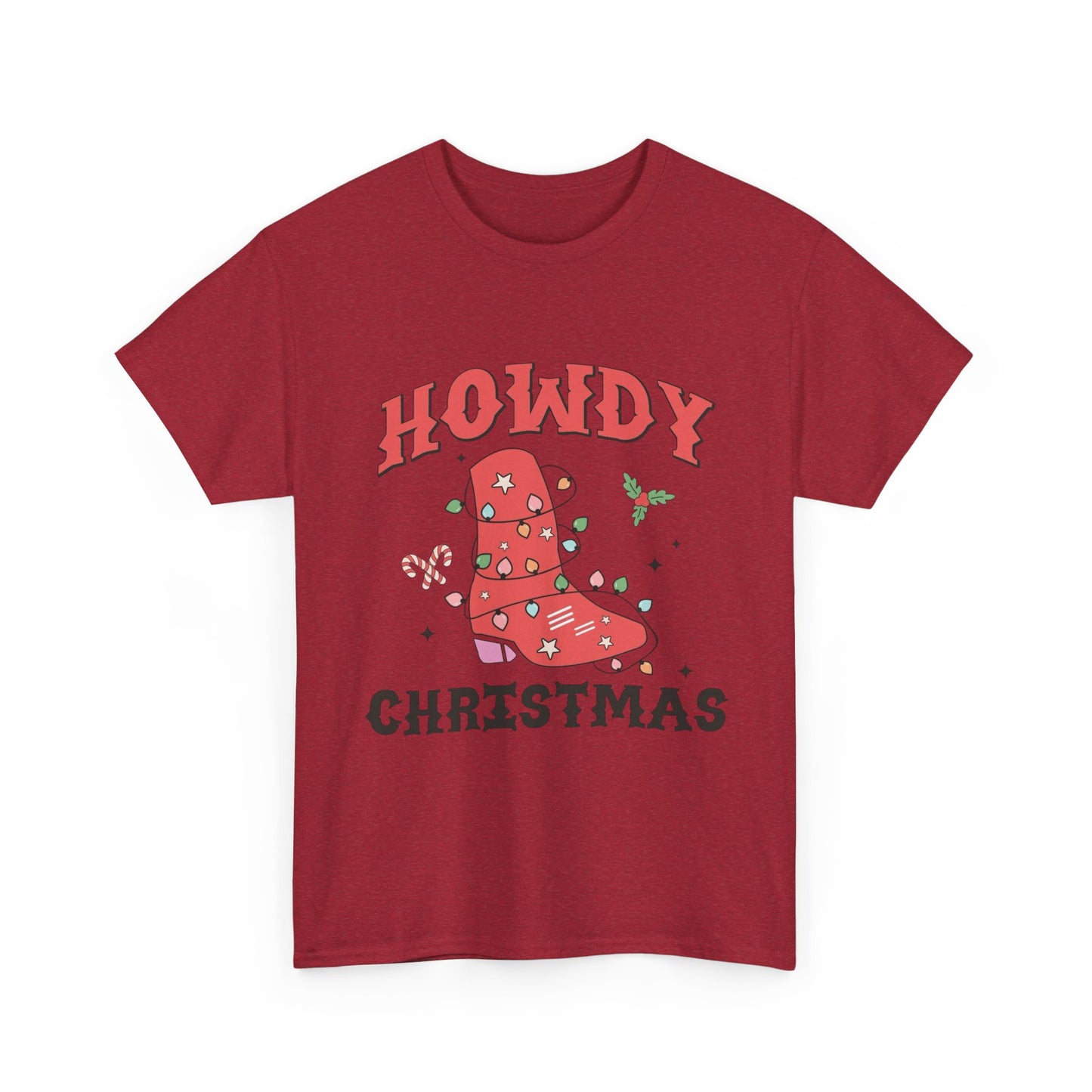 Howdy Christmas Graphic T Shirt NEW Unisex Heavy Cotton Tee