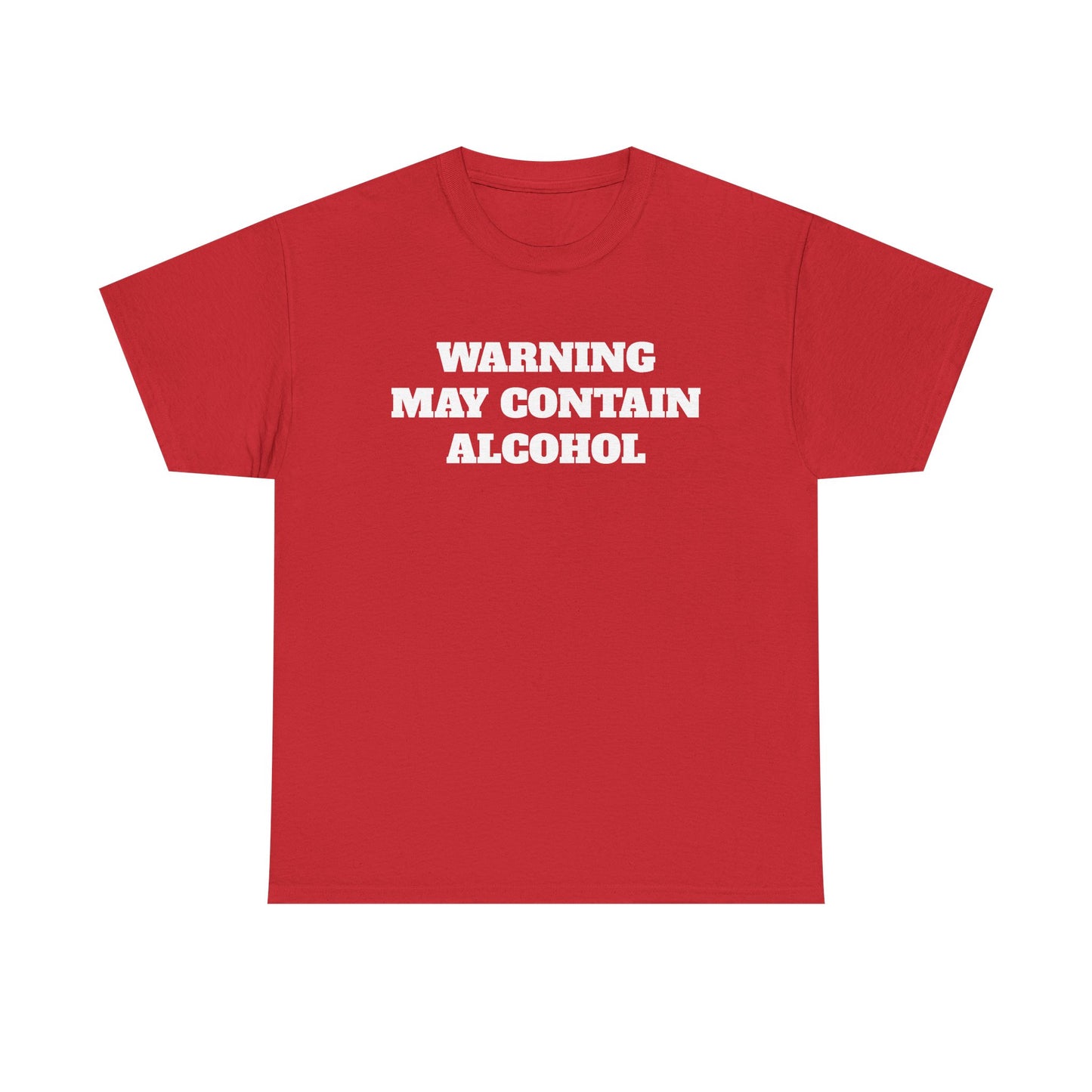 Funny May Contain Alcohol T-shirt comedy graphic party gift Unisex Heavy Cotton