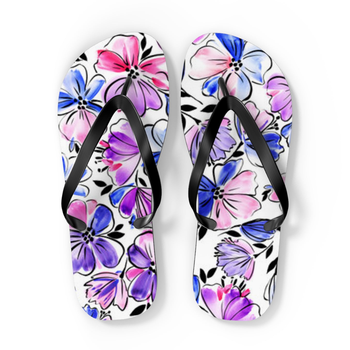 Blue Flowers Summer Sandals Summer Flip Flops Slides BRAND NEW