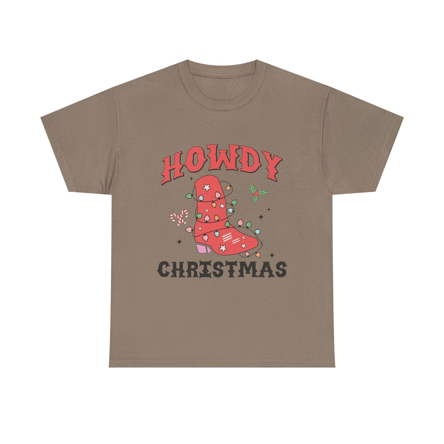 Howdy Christmas Graphic T Shirt NEW Unisex Heavy Cotton Tee