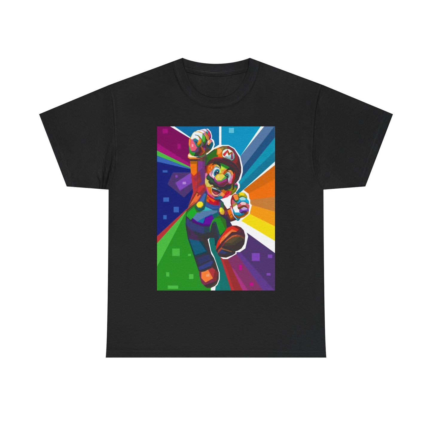 Mario Tshirt Retro n64 Gaming Gamer neon Graphic Unisex Heavy Cotton Tee