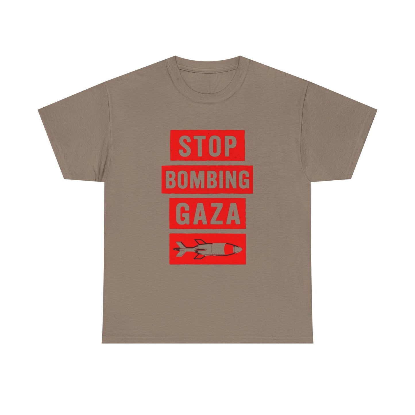 Stop Bombing Gaza Graphic T Shirt Unisex Heavy Cotton Tee NEW