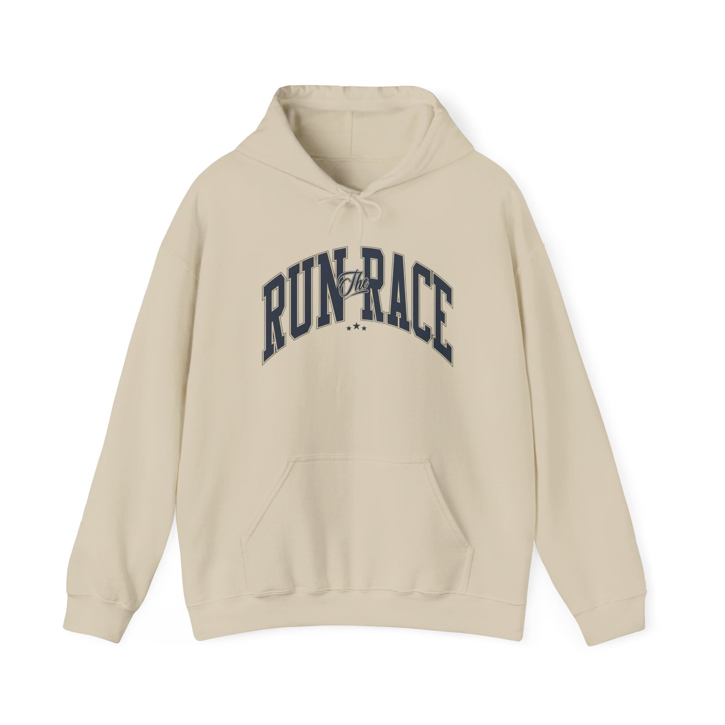 Run The Race Graphic Hoodie Heavy Blend Sweatshirt NEW