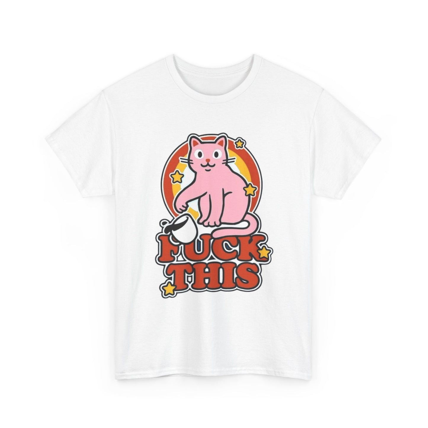 Funny Cat Graphic T-Shirt Men's Women's Heavy Cotton Tee NEW GIFT