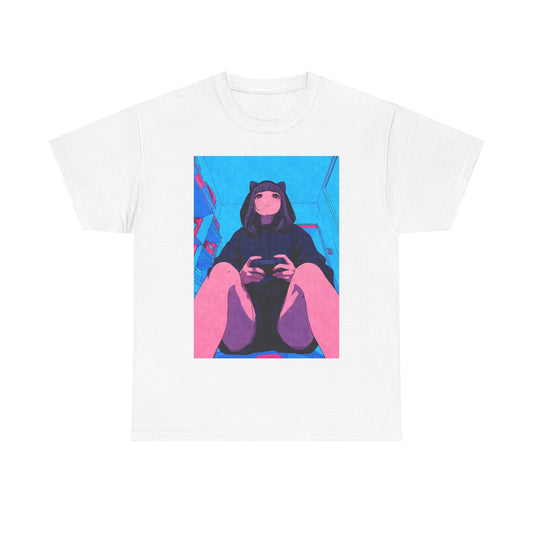 Waifu Anime T-shirt Girl Graphic Cartoon Retro Gaming Unisex Heavy Tee Gamer 77