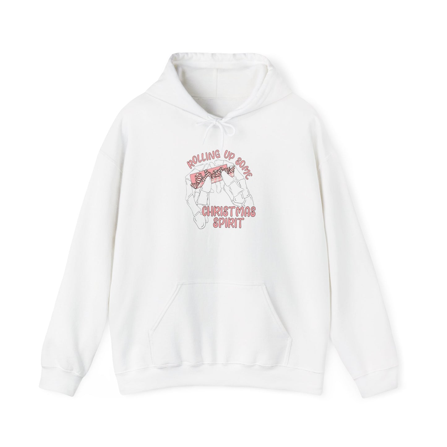 Rolling Up Christmas Spirit Funny Graphic Hoodie Heavy Blend™ Hooded Sweatshirt