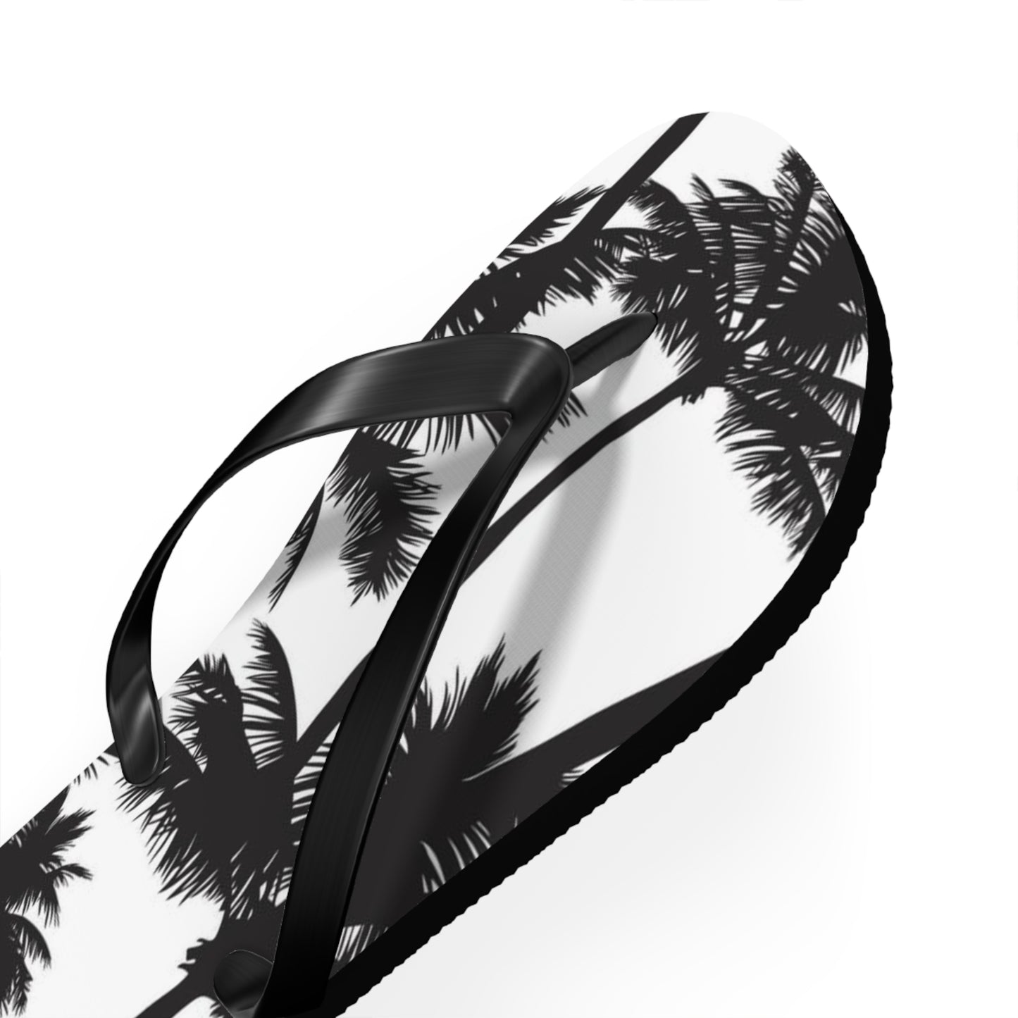 Black And White Palm Trees Sandals Summer Flip Flops Slides BRAND NEW